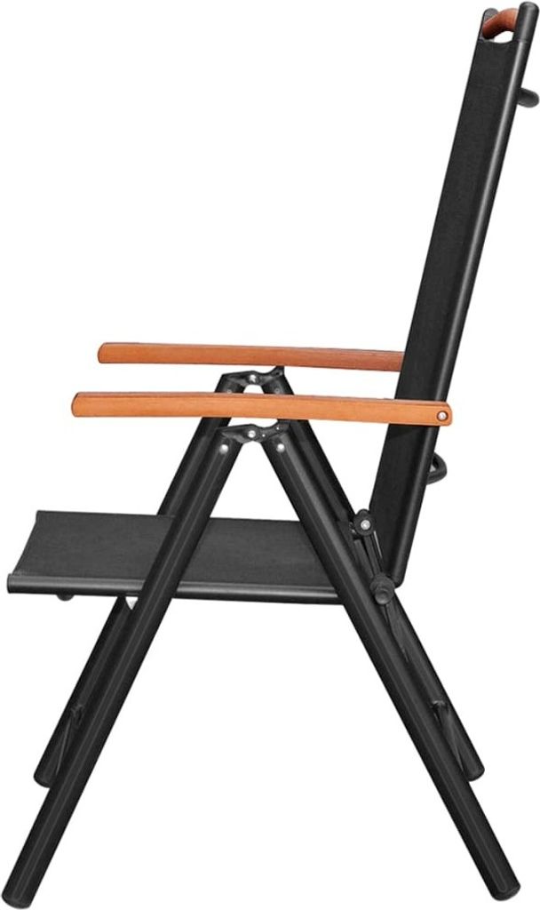 vidaXL Gartenstühle Klappbar 4 Stk. Aluminium und Textilene Produktbild 3