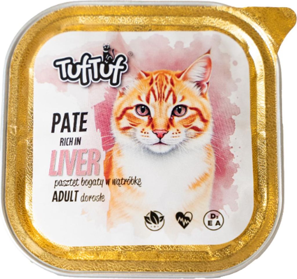 Tuftuf | Mokré krmivo pre mačky – paštéta – pečeň – 100 g – Obrázok produktu 