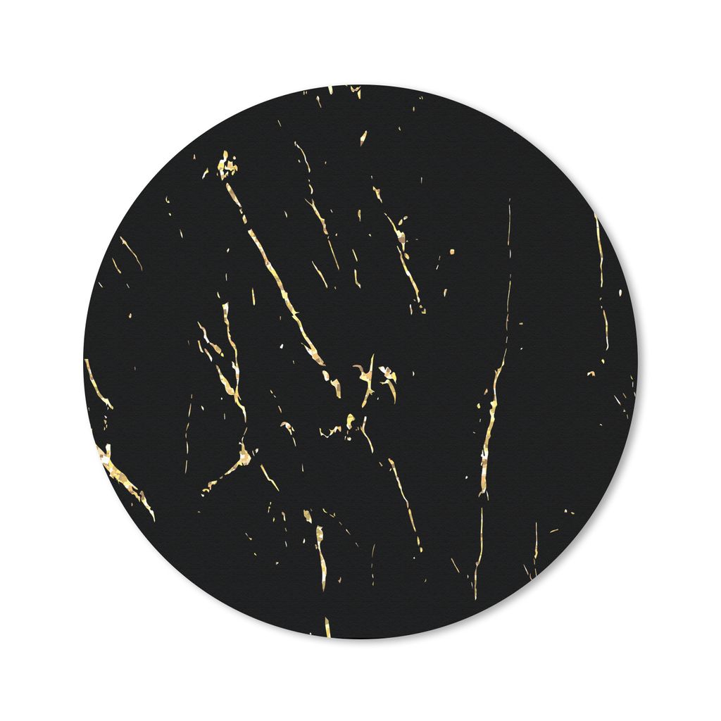 MuchoWow Mauspad Mousepad Marmor - Schwarz - Gold - Luxus 50x50 cm - Mousepads - Maus Mat - Pad - Mausunterlage - Vinyl