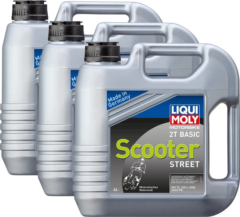 Liqui Moly 1237 Moto 2T Basic Huile Scooter Minérale 4L - Pack de 3