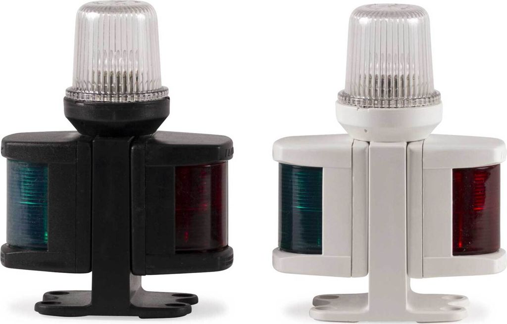 Dreifarbenlaterne mit 360° Rundumleuchte, aus ABS-Kunststoff, schwarz / weiß Farbe: Schwarz