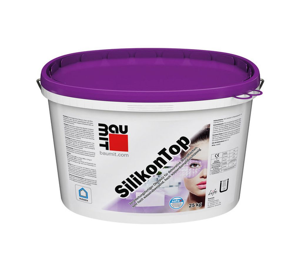 BAUMIT SilikonTop Kratzputz 2,0mm weiß 25kg Pastöser Produktbild 