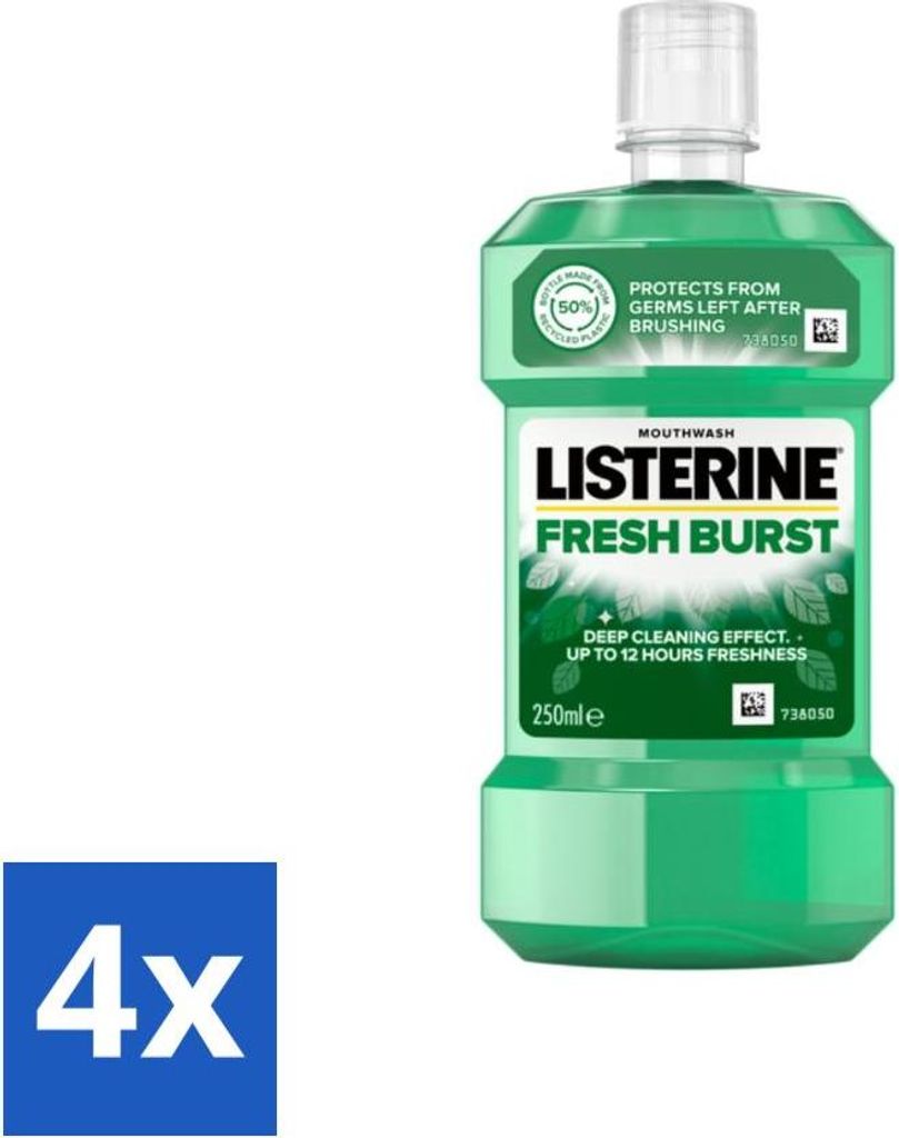 Listerine - Mundwasser - Fresh Burst - 250 ml - Vorteilspack - 4 Stücke