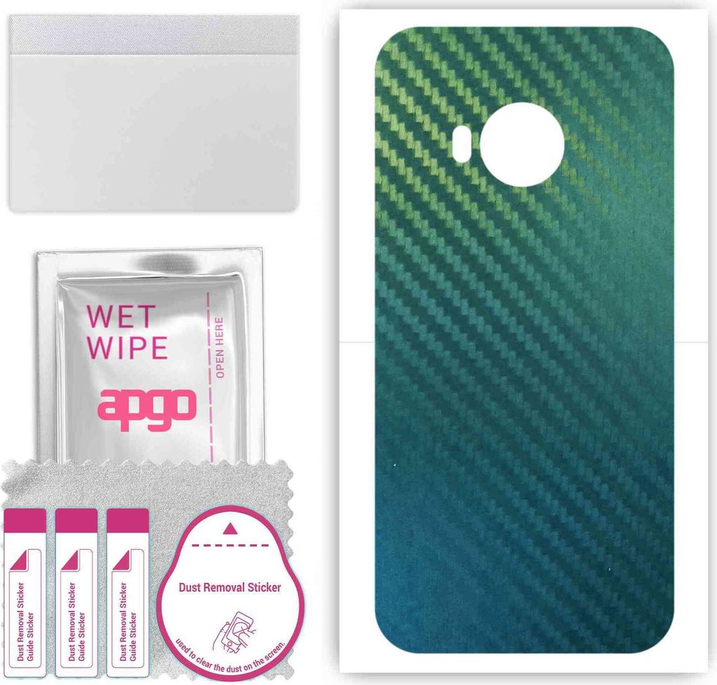 apgo Rückseite Schutzfolie, Skin, kompatibel mit HTC One S9, Hinten Displayschutzfolie aus Vinylfolie, kratzfest, einfache Montage - Kohlenstoff-C...