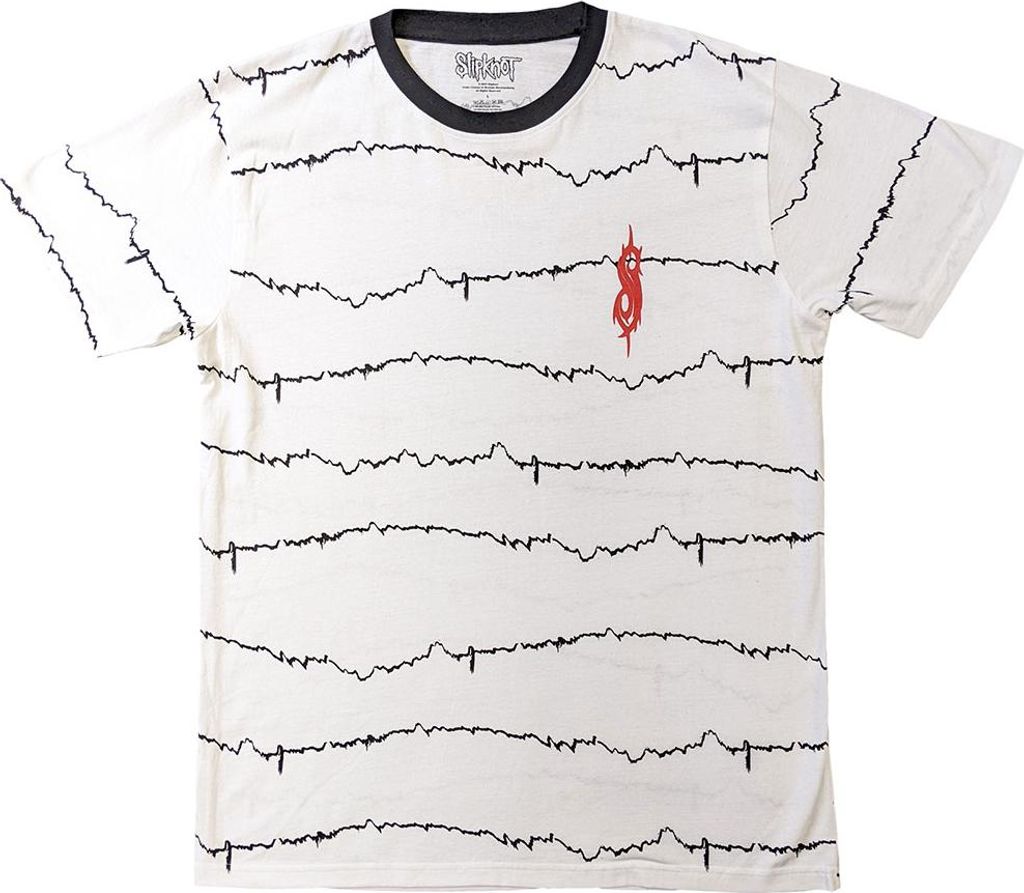 Slipknot - "The End, So Far Tribal-S & Barcode" T-Shirt Ringer-Stil für Herren/Damen Uni RO14229 (S) (Weiß)