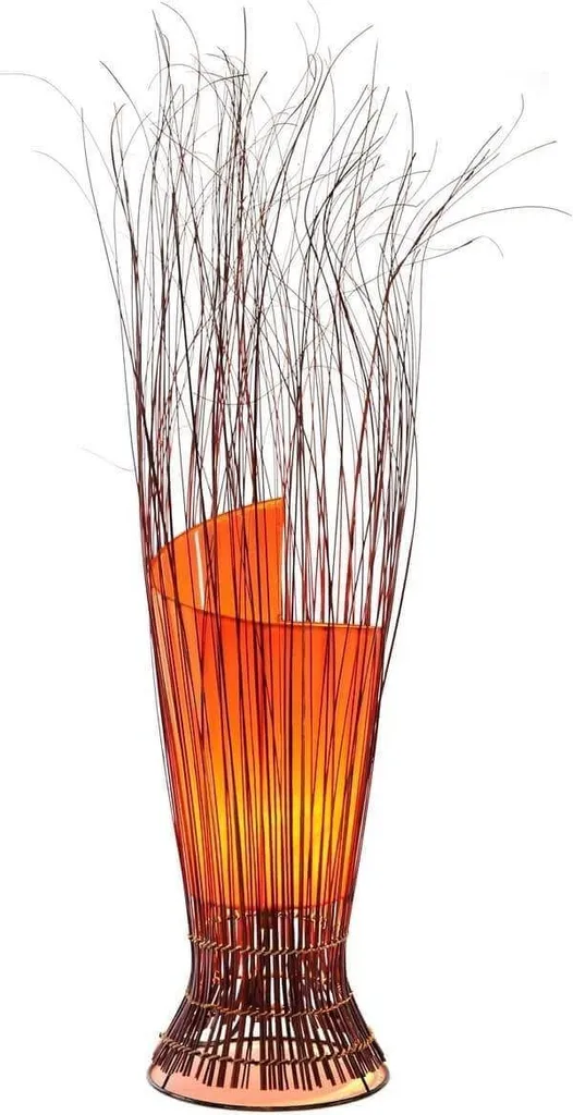 Lampadaire Bali Asia Branches 80 cm Orange - Lampe d'Ambiance Artisanale