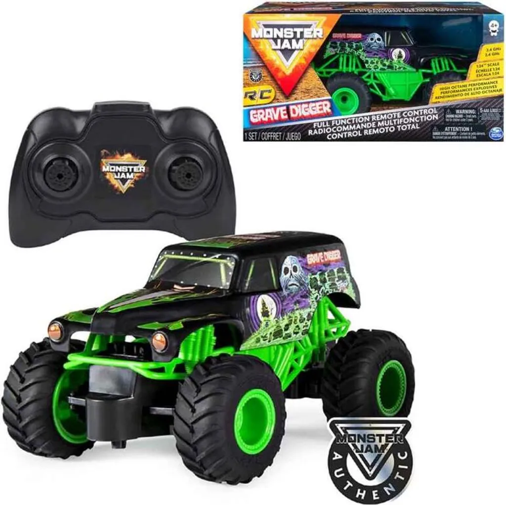 Grave Digger RC 1:24 Monster Jam : Voiture Télécommandée Anti-Interférence - 5