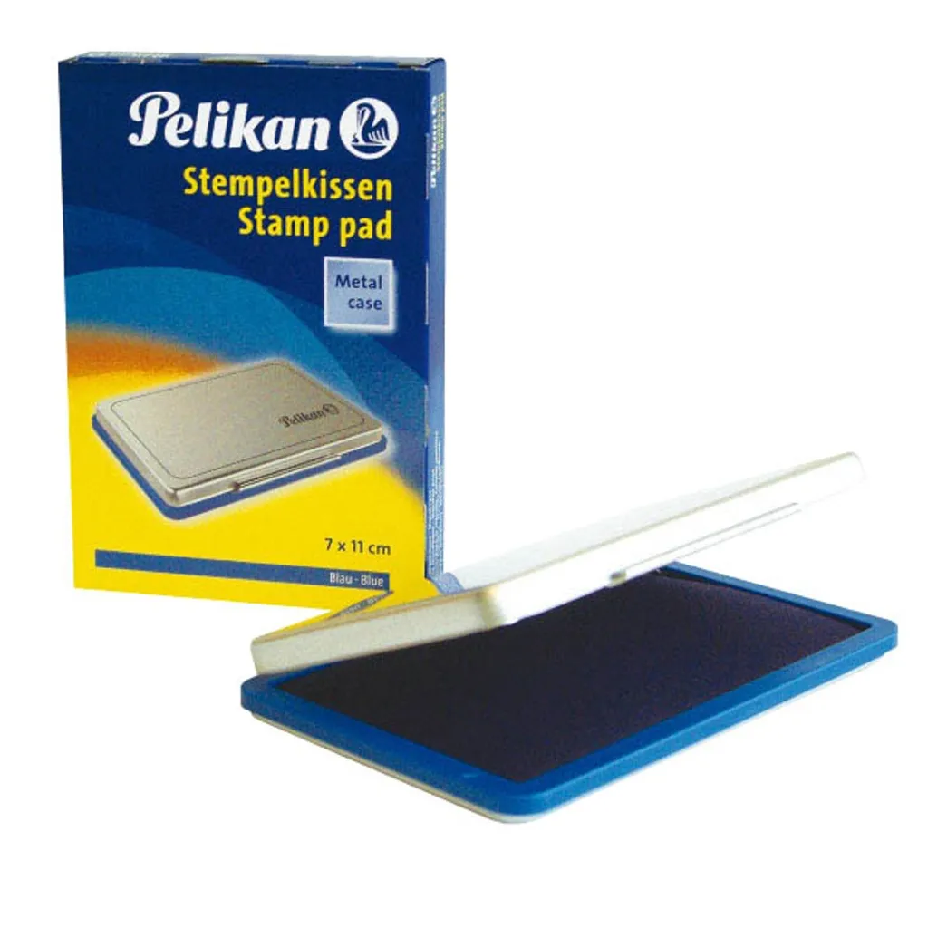 Encreur bleu 9x16cm Pelikan boîtier métal pour une empreinte nette