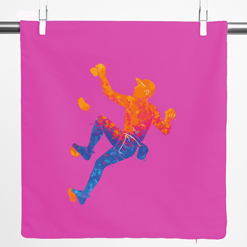 Huuraa Kissenbezug Bouldern Klettern 40x40cm Fuchsia Baumwolle Dekokissenbezug Geschenkidee