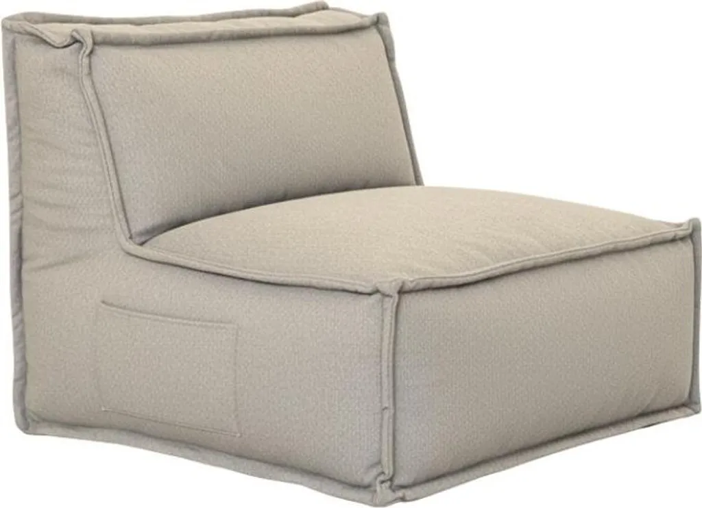 Modulo centrale per divano modulare effetto lino BANANAIR 90x82 cm beige