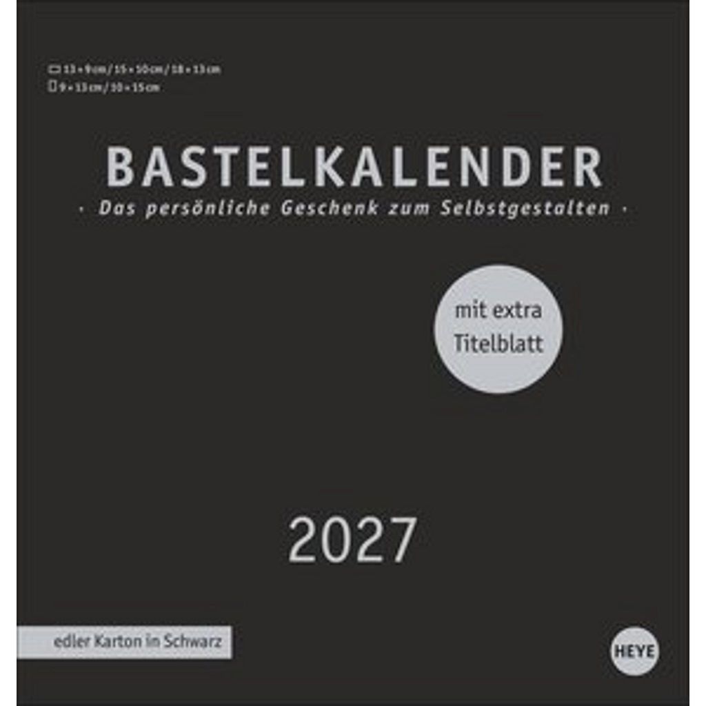 Premium-Bastelkalender schwarz mittel 2027 Produktbild 