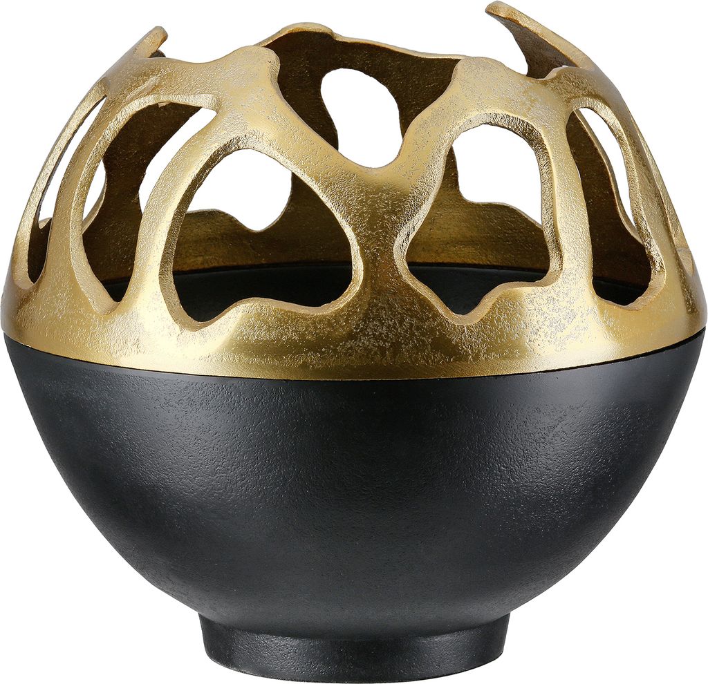 GILDE Windlicht Branca goldfarben, schwarz H. 21 cm, 57720