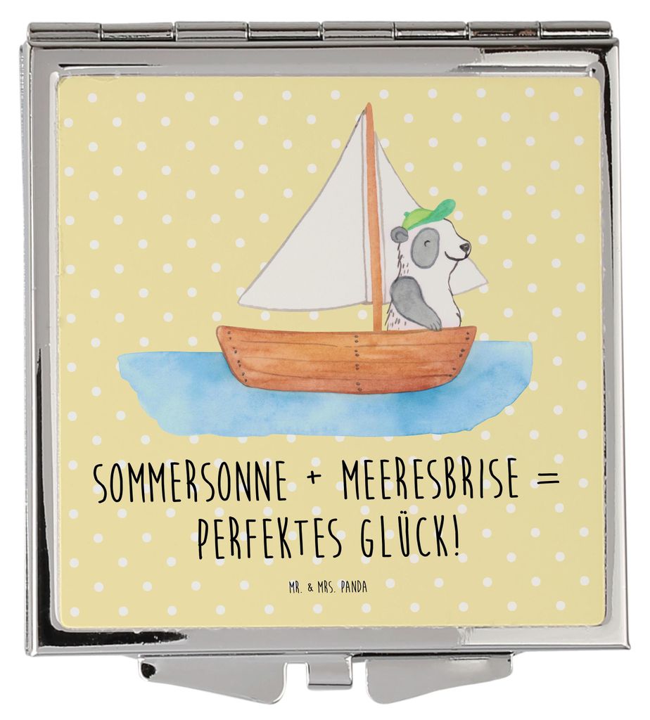 Mr. & Mrs. Panda Kosmetikspiegel Sommer Meer Glück - Gelb Produktbild 