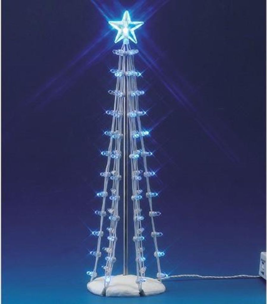 Lemax beleuchteter blauer Silhouettenbaum Weihnachtsfigur Produktbild 