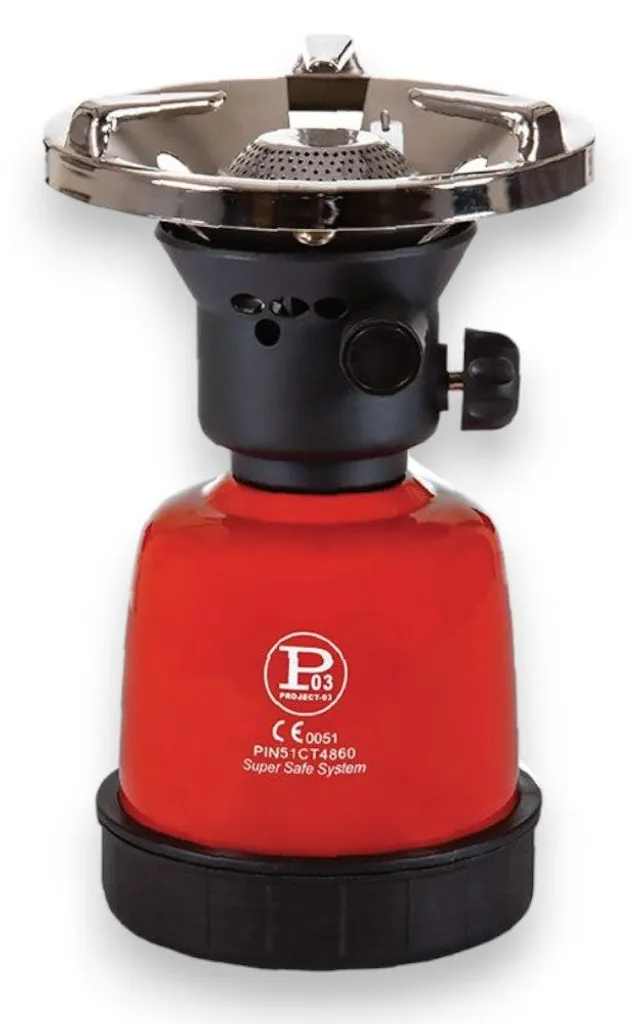 Réchaud à gaz de camping en métal robuste avec allumage piézo standard