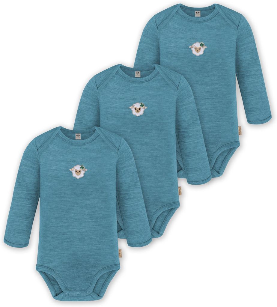 normani 3er Pack Baby Merino Body Langarm