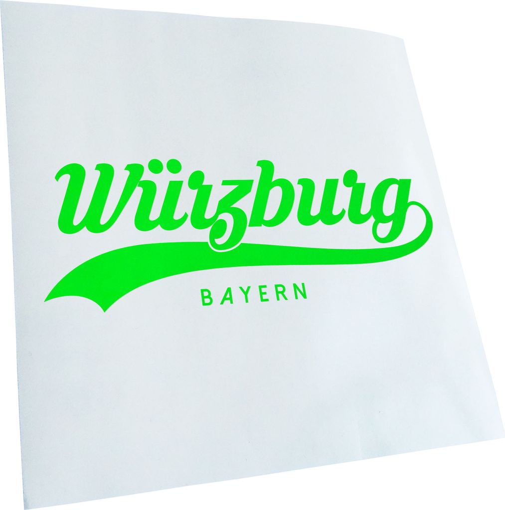 Kiwistar - Autoaufkleber - Würzburg Bayern - Neongrün - 60x21cm - Aufkleber für Auto, Laptop, Fahrrad, LKW, Motorrad mehrfarbig JDM Decal Racing