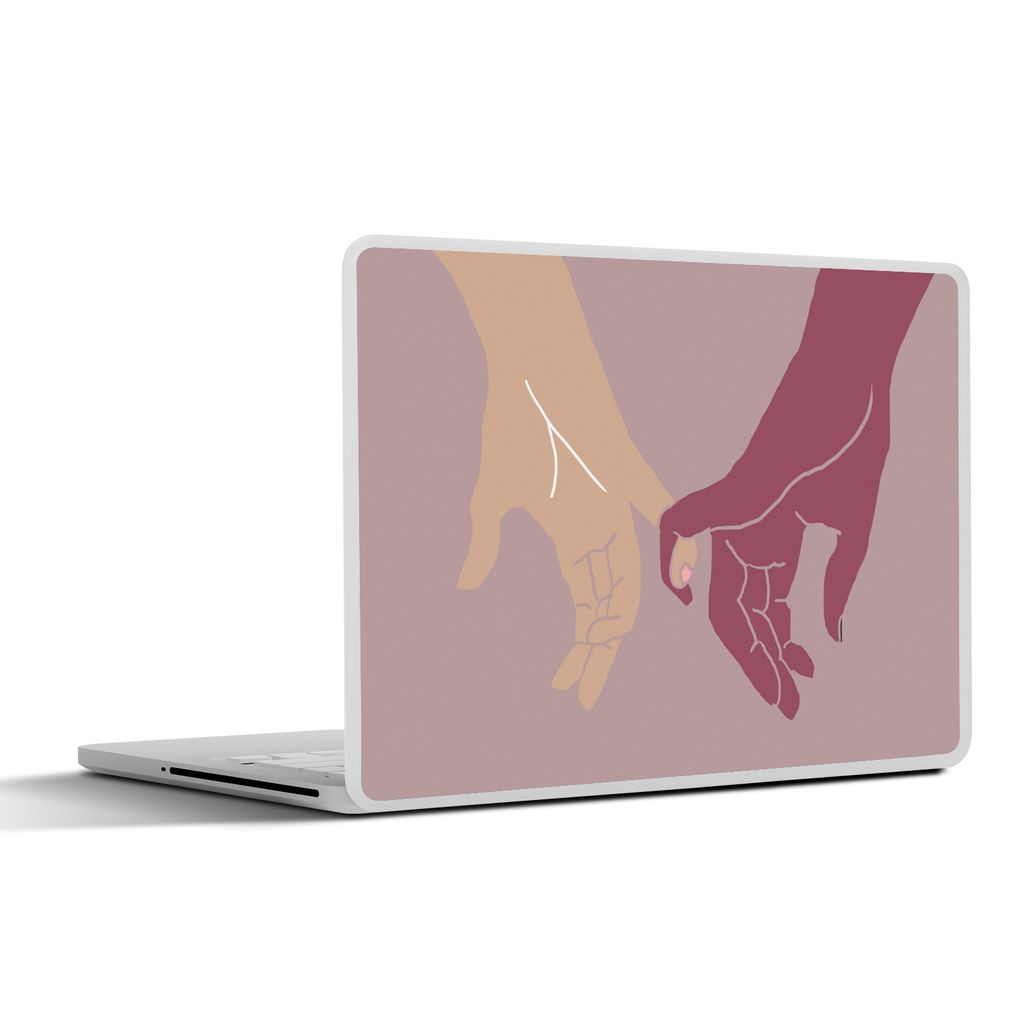 MuchoWow Laptop Aufkleber Sticker Cover Hände - Farben - Abstrakt - Kunst 25x18 cm - Laptop-Deko