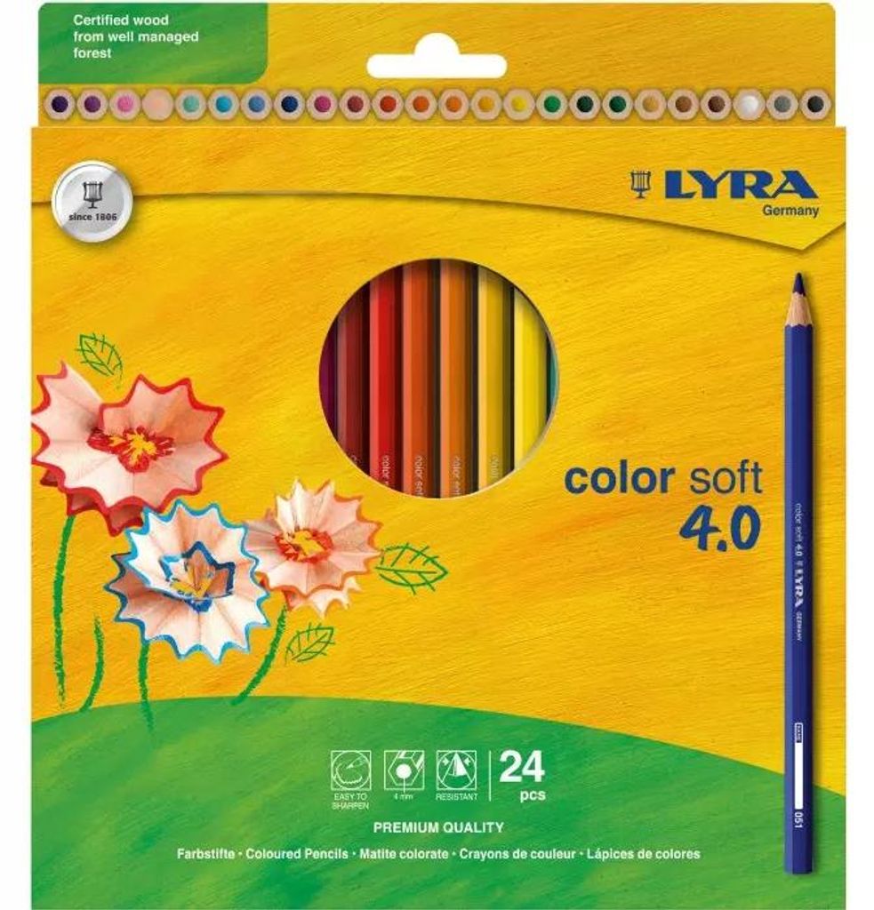 Pastelky Color Soft 4.0 Hangable, 24 farieb – Lyra Obrázok produktu 