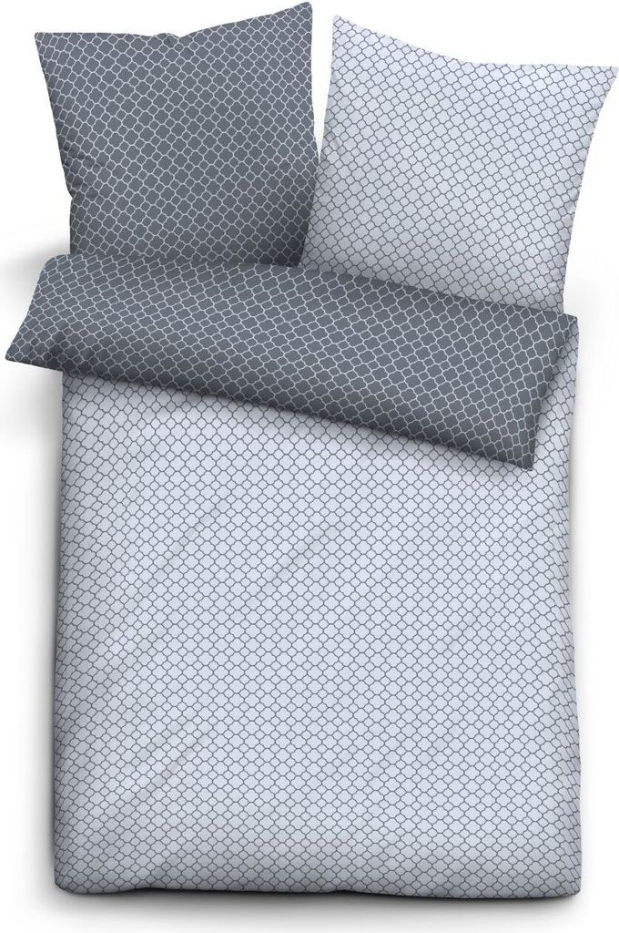 biberna 0636045 Mako-Satin Bettwäsche GRAFIK - MIX & MATCH color: blau, size: 1x 80x80 cm