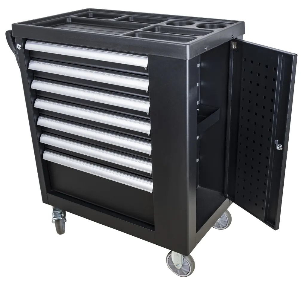 Servante d'atelier 7 tiroirs verrouillable et outils en mousse premium