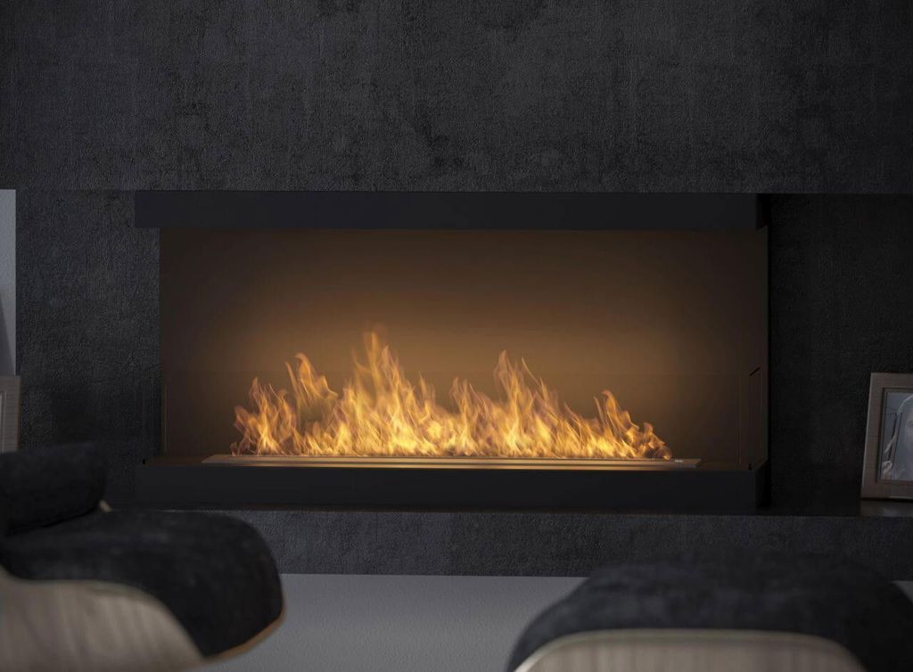 InFire Inside C1000 Ethanolkamin Schwarz mit breitem Blendrahmen