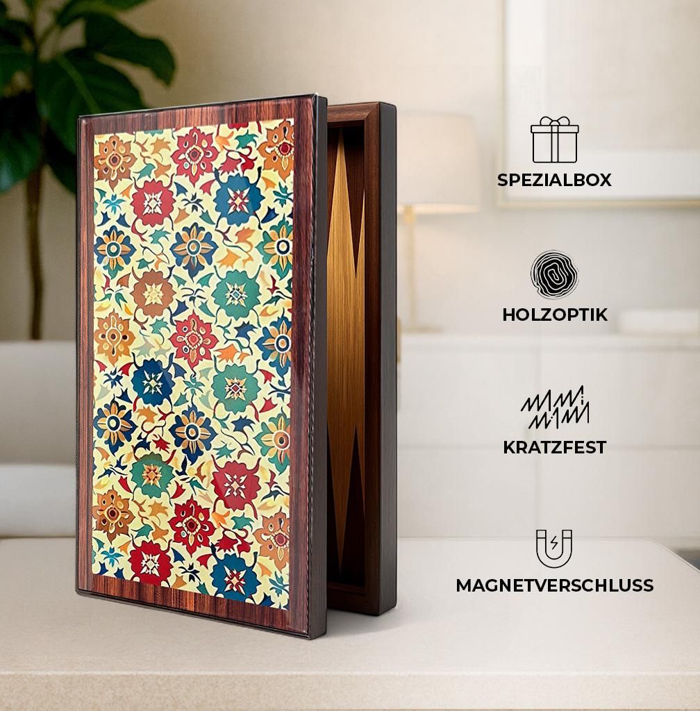 Biggdesign Bloom Klassisches Backgammon, MDF-Korpus, Produktbild 