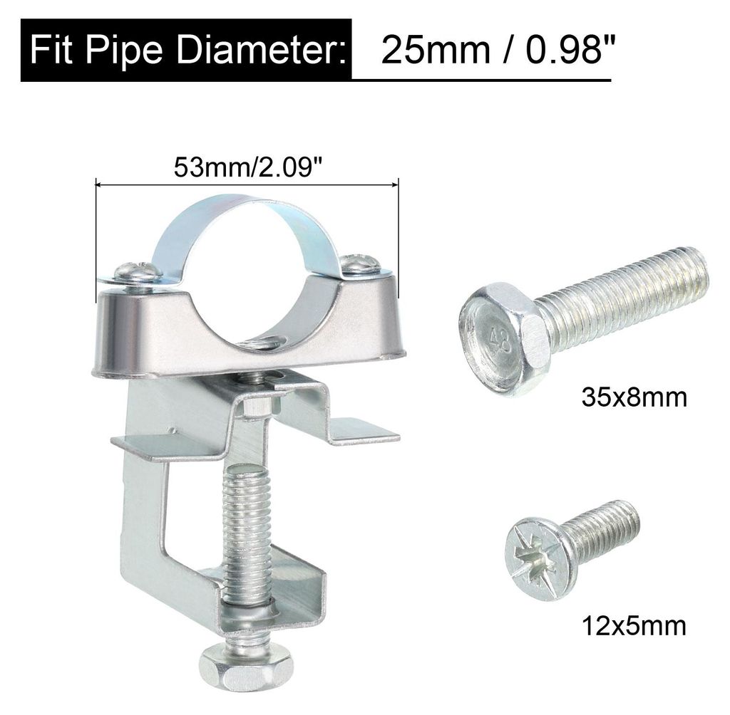 10 Stš¹ck Rohrschelle mit Tr?gerklemme fš¹r 1" (25mm) Rohrhalterung Kabelhalter fš¹r I-Tr?ger, Rohr, Kabel
