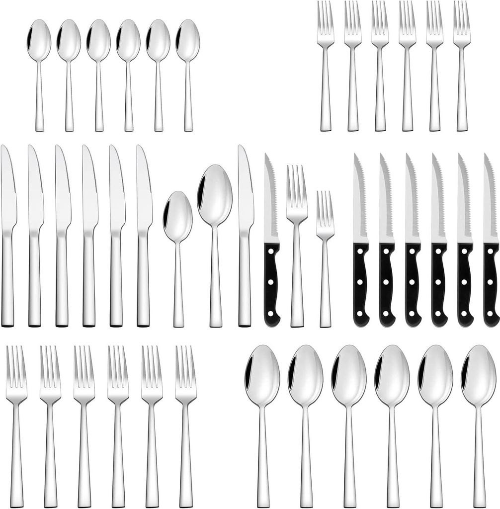 Besteck Set, Edelstahl poliert 36 teilig Besteckset für 6 Produktbild 