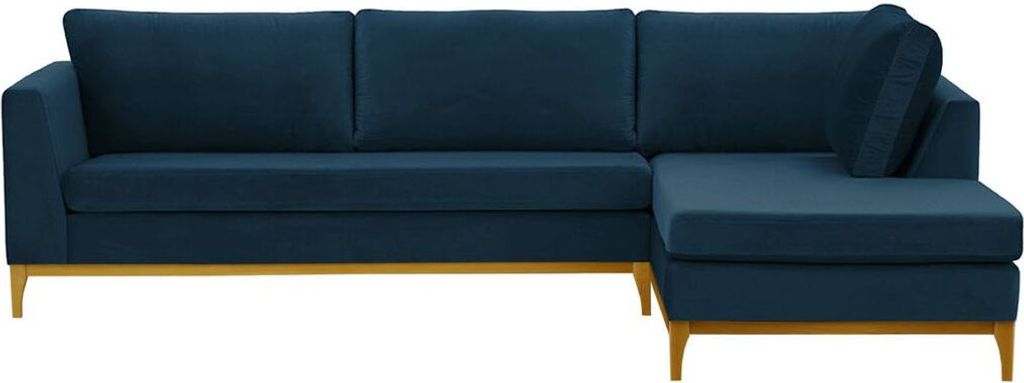 SLF24 - Rechtsseitiges Ecksofa Gosena Wood - blau - Velluto 11