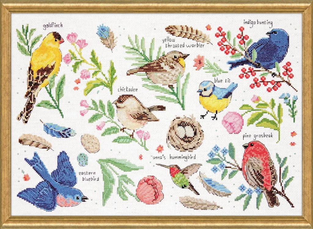 Ricamo Punto Croce Design Works Ornitologia: Un Quadro Naturale