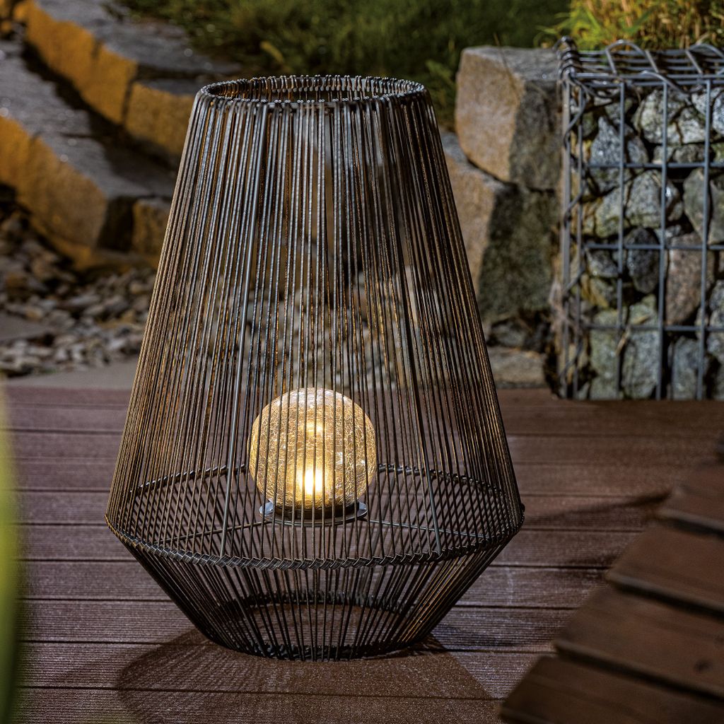 esotec Solar Windlicht Ilona 50cm POLY-RATTAN Produktbild 