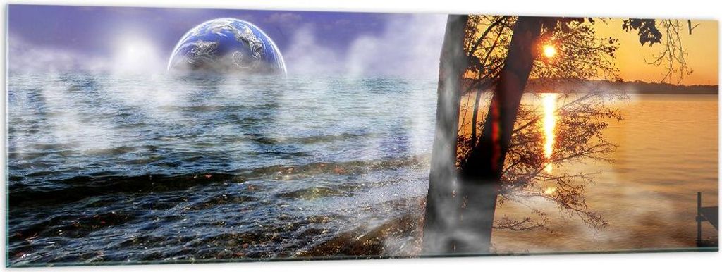 Bilder auf glas - Abstraktion Umwelt Erde - 160x50cm - Glasbilder - Wandbilder - Kunstdruck - zum Aufhängen bereit - Wanddekoration aus Glas - Gla...