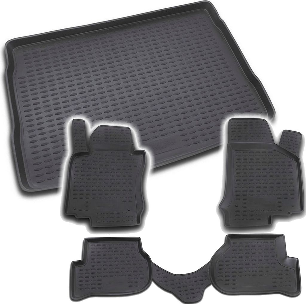 Gummi Kofferraumwanne + Fußmatten Set für VW Golf 5, Bj. 10/2003-2009