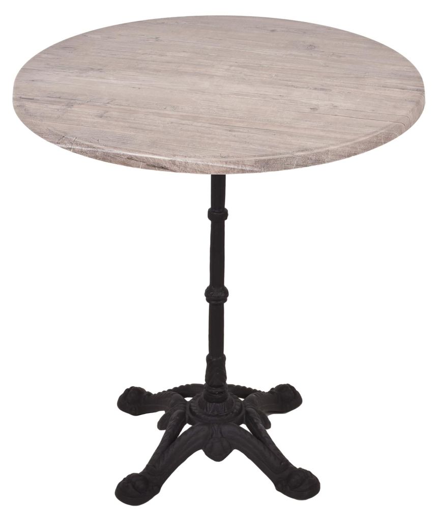 Bistrotisch KOLLIN Ø70cm Rund Hellbraun Holz | Cafétisch Bartisch Gartentisch Outdoor-Esstisch