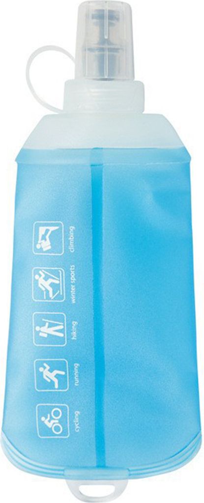 TPU faltbare weiche Wasserflasche, Lebensmittelqualität, BPA-frei, auslaufsicher, faltbare Outdoor-Sport-Trinkflasche, 250 ml, Cyan
