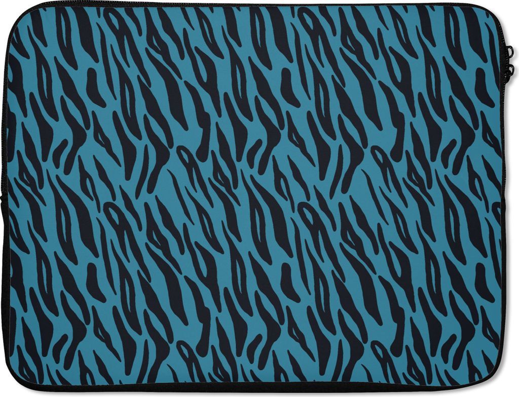 MuchoWow Laptop Hülle 17 Zoll Laptoptasche Tiger - Blau - Schwarz - Design - Tiere - Zipper - Schutzabdeckung