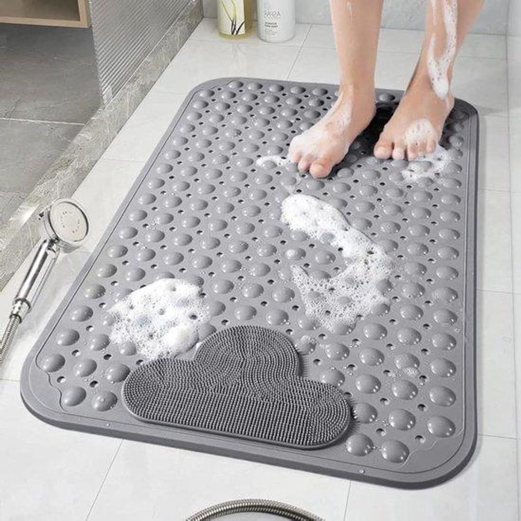 Antirutsch-Dusche-Mat 70x40cm grau maschinewaschbar