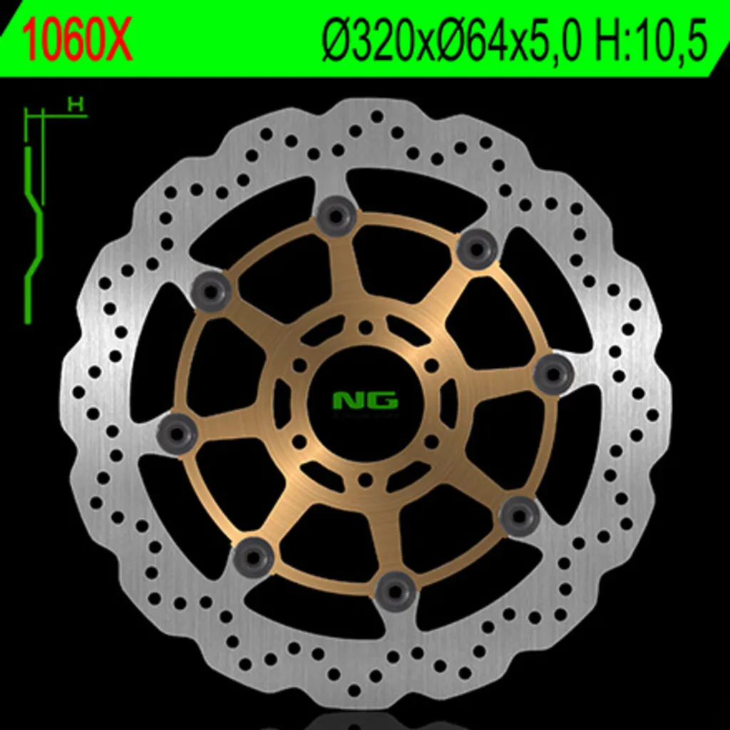 Disque de frein Wave flottant NG Brakes pour moto sportive et touring