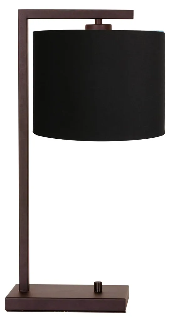 Lampe de table Steinhauer Stang marron E27 4883CA en métal et textile