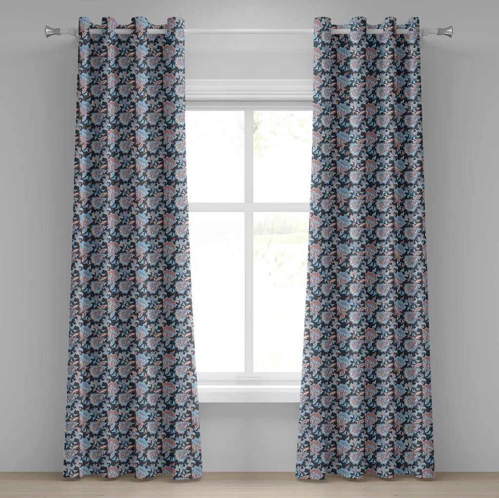 Rideaux décoratifs à 2 panneaux Fleuri Victorien 280 x 175 cm