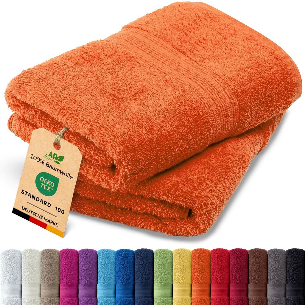 2er-Set ARIZONA Handtuch-Serie von AR Line – 100% Baumwolle, 500 g/m², 2er-Set Saunatücher XXL 100x200 cm, Farbe: Terra