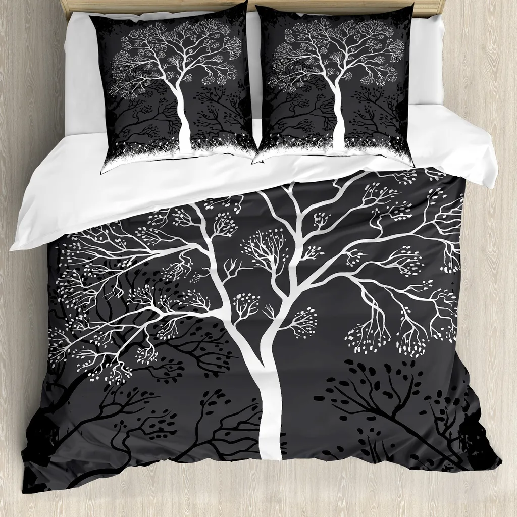 Set Letto Boho Moderno ABAKUHAUS Grigio Bianco 200x200 Antiacaro