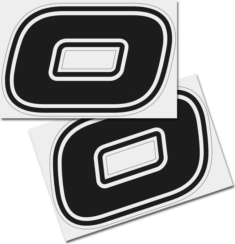 Startnummer Aufkleber 2er Set, Schrift Brünn, # 0 schwarz