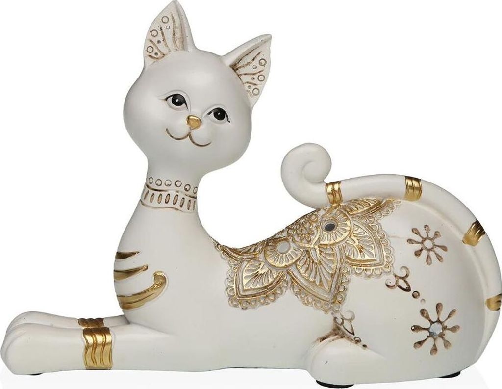 Deko-Figur Versa Weiß Katze 5,5 X 14,5 X 20 CM
