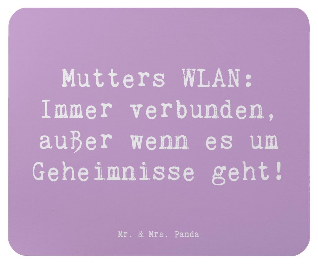 Mr. & Mrs. Panda Mauspad Spruch Mutters WLAN - Lavendeltraum - Geschenk, handgemacht, laptop mousepad, Mouse Pad, mousematte, Handarbeit, humorvoll...