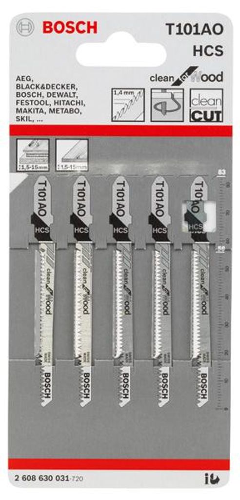 Stichsägeblatt T 101 AO Clean for Wood, 5er-Pack Produktbild 