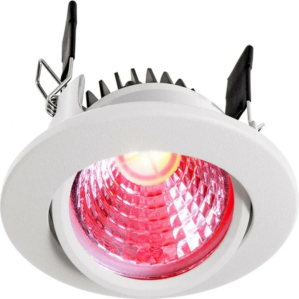 Luminaire encastré LED RGBW COB 68 projecteur de plafond 24V blanc