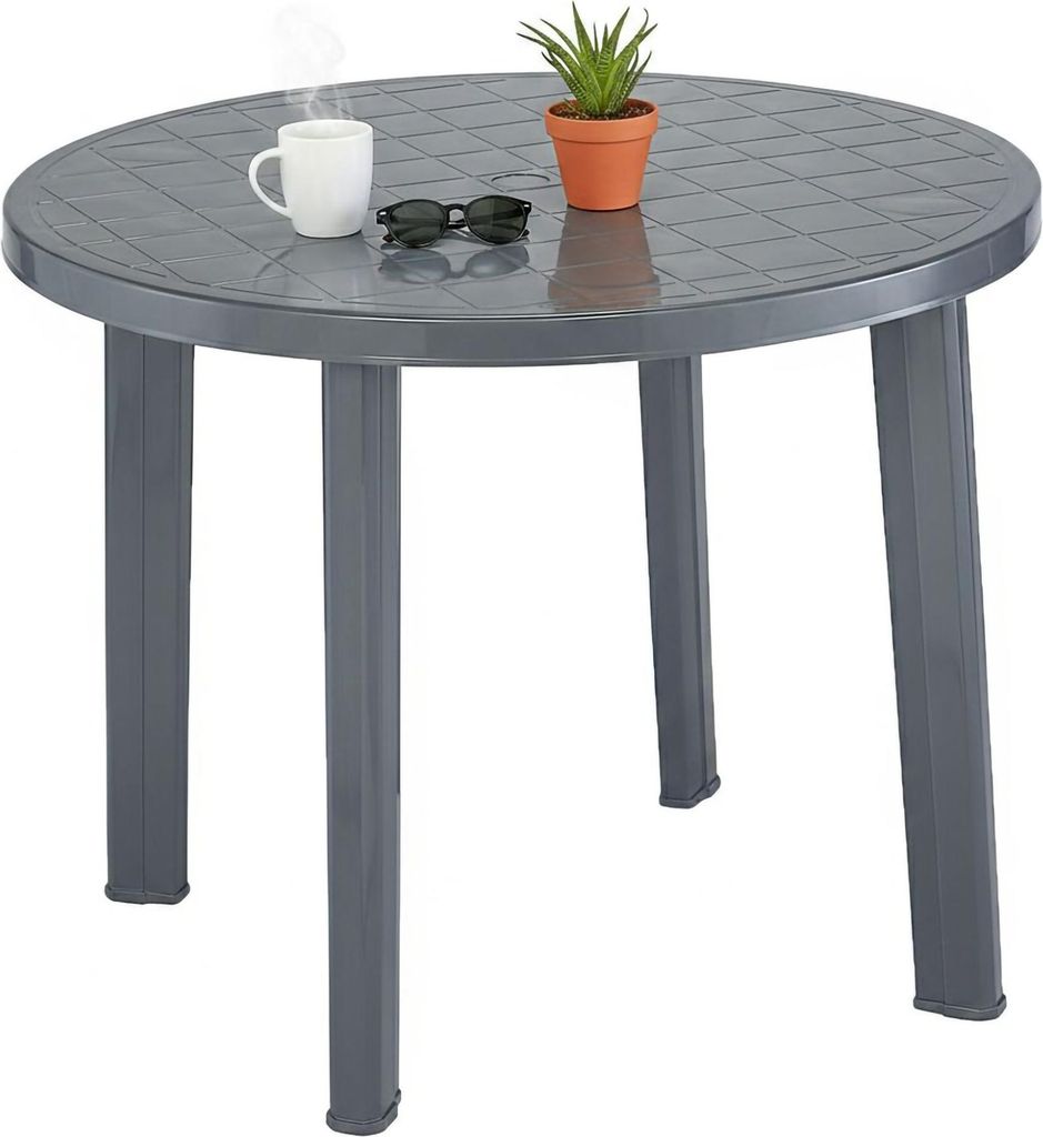 Brooksdale - Gartentisch, 90x90x72h cm Anthrazit, 4 Plätze, Italy