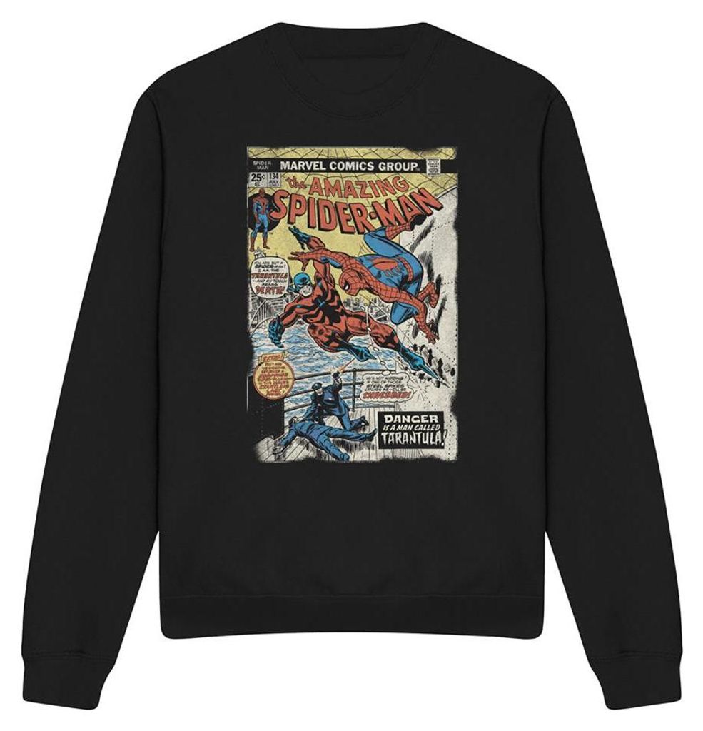 Spider-Man - "Retro Cover" Sweatshirt für Herren/Damen Uni TV34327 (XL) (Schwarz)